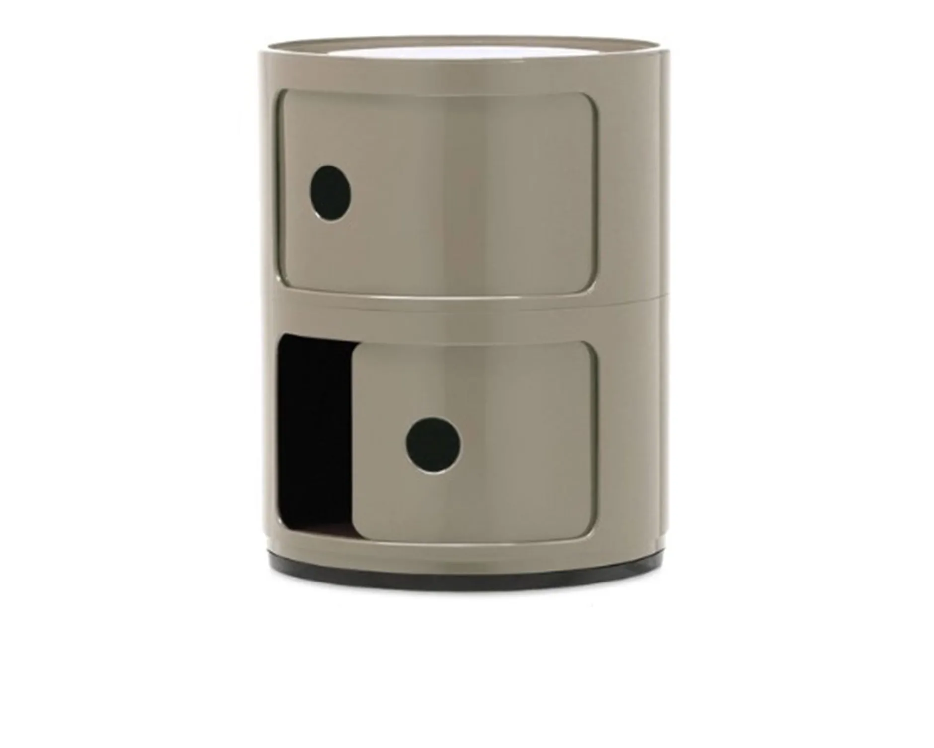 Cassettiera componibile a due elementi colore tortora Kartell