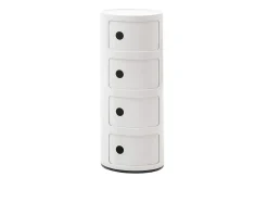 Cassettiera componibile a quattro elementi colore bianco Kartell
