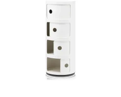 Cassettiera componibile a quattro elementi colore bianco Kartell
