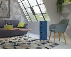 Cassettiera componibile a quattro elementi colore blue Kartell