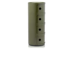 Cassettiera componibile a quattro elementi colore verde Kartell