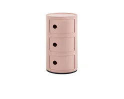 Cassettiera componibile bio a tre elementi colore rosa Kartell