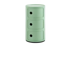 Cassettiera componibile bio a tre elementi colore verde Kartell