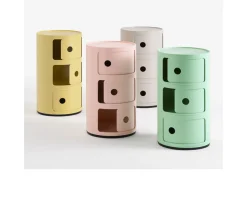 Cassettiera componibile bio a tre elementi colore verde Kartell
