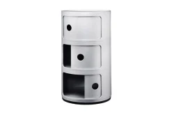 Cassettiera componibile recycled a tre elementi colore silver Kartell