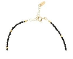 Cavigliera argento dorato e spinello nero Selezione zanolli
