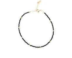 Cavigliera argento dorato e spinello nero Selezione zanolli