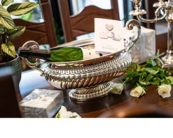 Centrotavola ovale argento con decorazione torcè Selezione zanolli
