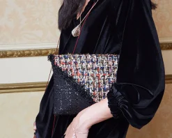 Clutch in tessuto con glitter e micropaillettes Ottaviani