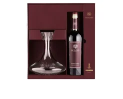 Cofanetto regalo rosso nobile decanter e bottiglia bordolese Dr. vranjes