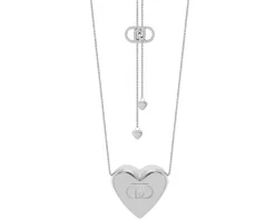 Collana acciaio cuore con logo Liu jo