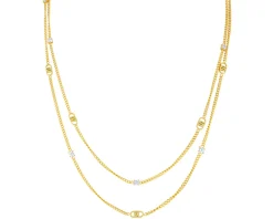 Collana acciaio dorato logo e zirconi Liu jo