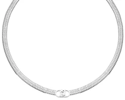 Collana acciaio piatta logo centrale Liu jo