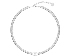 Collana acciaio piatta logo centrale Liu jo