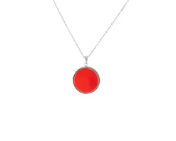 Collana argento con ciondolo in pasta di corallo Selezione zanolli