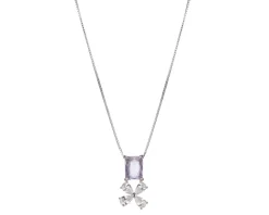 Collana argento con cubic zirconia e zircone lavanda Sovrani