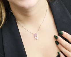 Collana argento con cubic zirconia e zircone lavanda Sovrani