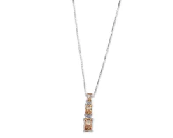 Collana argento con cubic zirconia e zirconi ambra Sovrani