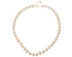 Collana argento con perle di fiume e chiusura dorata Selezione zanolli
