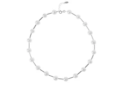 Collana argento con perle di fiume e cilindri Selezione zanolli