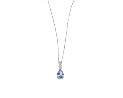 Collana argento con zirconi acquamarina e bianchi Sovrani