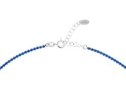 Collana argento con zirconi blu e centrale azzurro Selezione zanolli