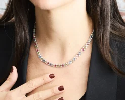 Collana argento con zirconi multicolor Sovrani