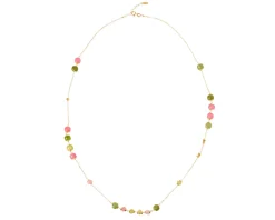 Collana argento dorato con agata e giada rosa/verde Selezione zanolli