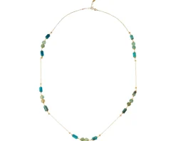 Collana argento dorato con amazzonite e apatite Selezione zanolli
