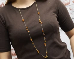 Collana argento dorato con ambra Selezione zanolli