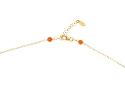 Collana argento dorato con bamboo, corniola e occhio di gatto Selezione zanolli