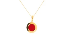 Collana argento dorato con ciondolo in pasta di corallo Selezione zanolli