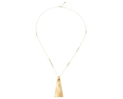 Collana argento dorato con pendente a piramide piatta satinata Selezione zanolli