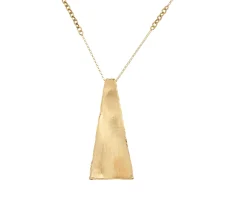 Collana argento dorato con pendente a piramide piatta satinata Selezione zanolli