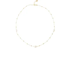 Collana argento dorato con perle ovali Selezione zanolli