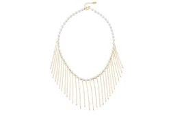 Collana argento dorato con perle shell e frange Selezione zanolli