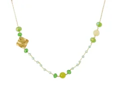 Collana argento dorato con pietre verdi Selezione zanolli