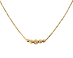 Collana argento dorato con sfere diamantate centrali Selezione zanolli