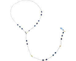 Collana argento dorato con smaltini blu e agata Selezione zanolli