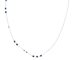 Collana argento dorato con smaltini blu e agata Selezione zanolli