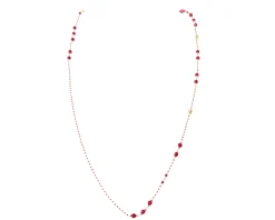 Collana argento dorato con smaltini rossi e granato Selezione zanolli