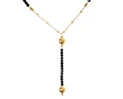 Collana argento dorato con spinello nero e palle lucide Selezione zanolli