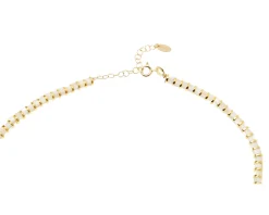 Collana argento dorato con tondi in ceramica bianca Selezione zanolli