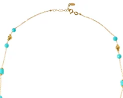 Collana argento dorato con turchese e palle lucide Selezione zanolli