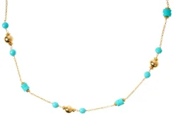 Collana argento dorato con turchese e palle lucide Selezione zanolli