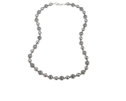 Collana argento palline bicolor satinate e lucide Selezione zanolli