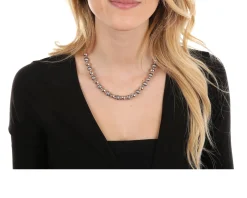 Collana argento palline bicolor satinate e lucide Selezione zanolli