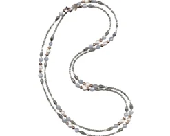 Collana argento rosè con labradorite perla e acquamarina Luisa della salda