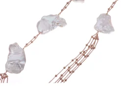 Collana argento rosè con perla bianca Luisa della salda