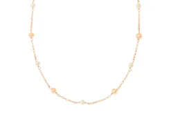 Collana argento rosè con perla di fiume bianca e rosa Selezione zanolli